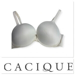 Cacique boost plunge light cream bra size 38DD